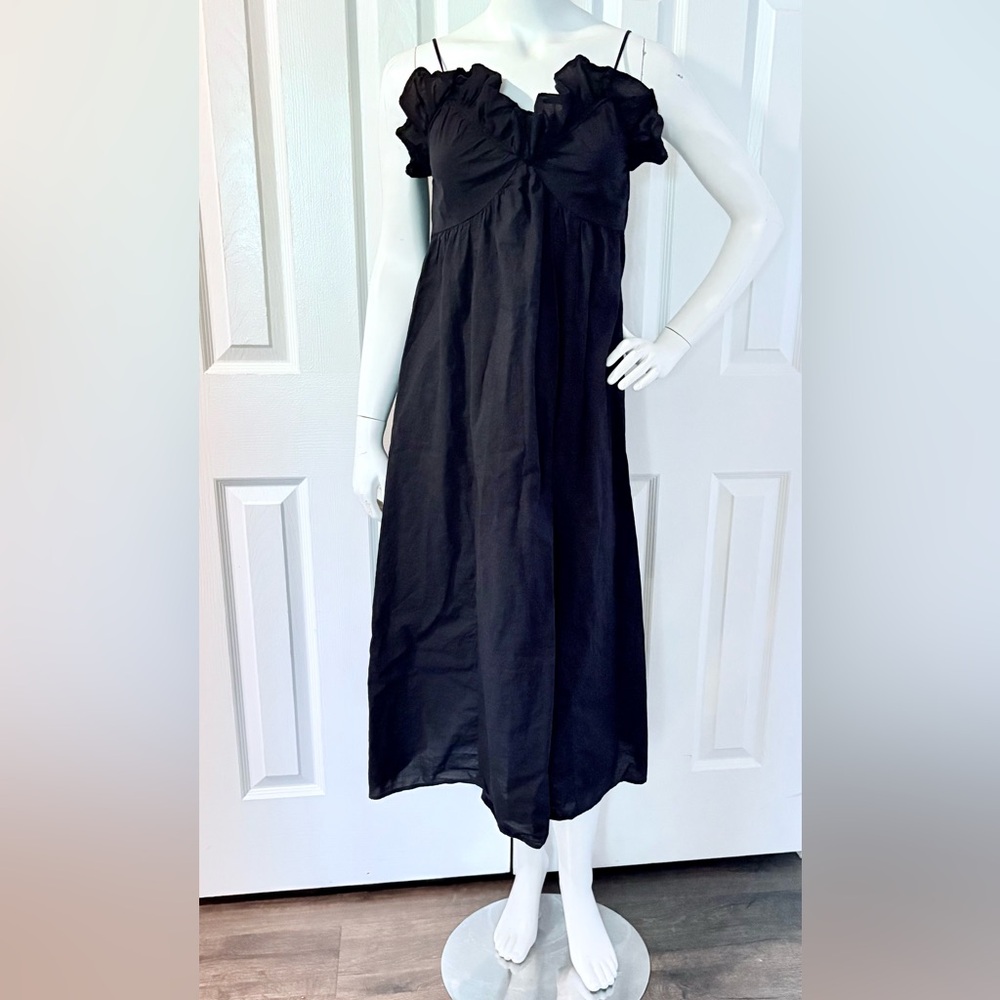 H&M Black Ruffled Maxi Dress - Gently used